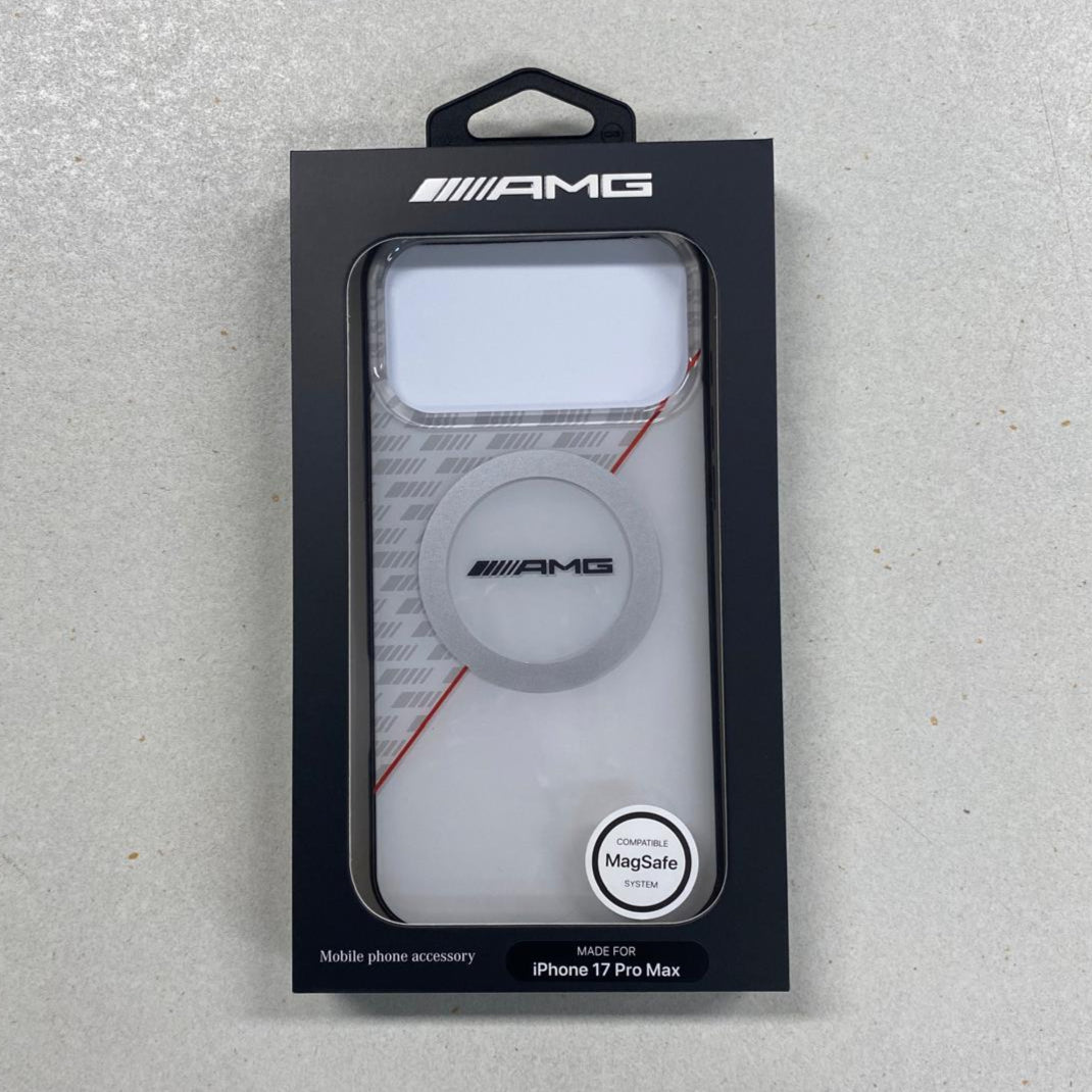 AMG AMHMP17X24HRDWR HardCase MagSafe Rhinestone Transparent Rhombs WHITE/RED iPhone 17 Pro Max