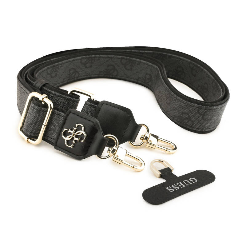 Guess Universal 4G PU Strap Tether Patch Metal Logo Black