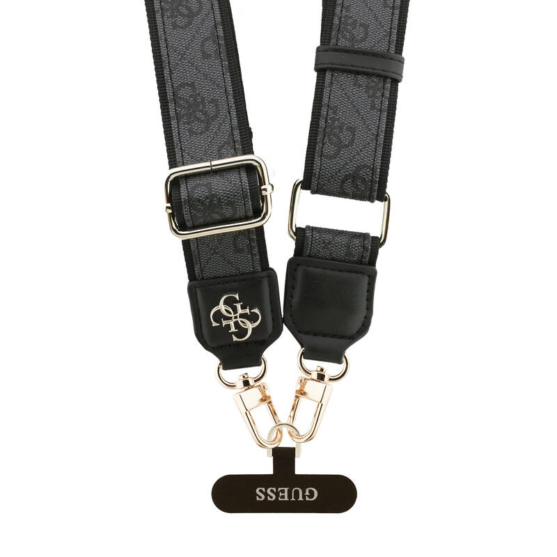 Guess Universal 4G PU Strap Tether Patch Metal Logo Black