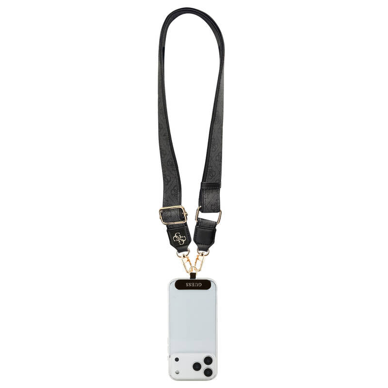 Guess Universal 4G PU Strap Tether Patch Metal Logo Black