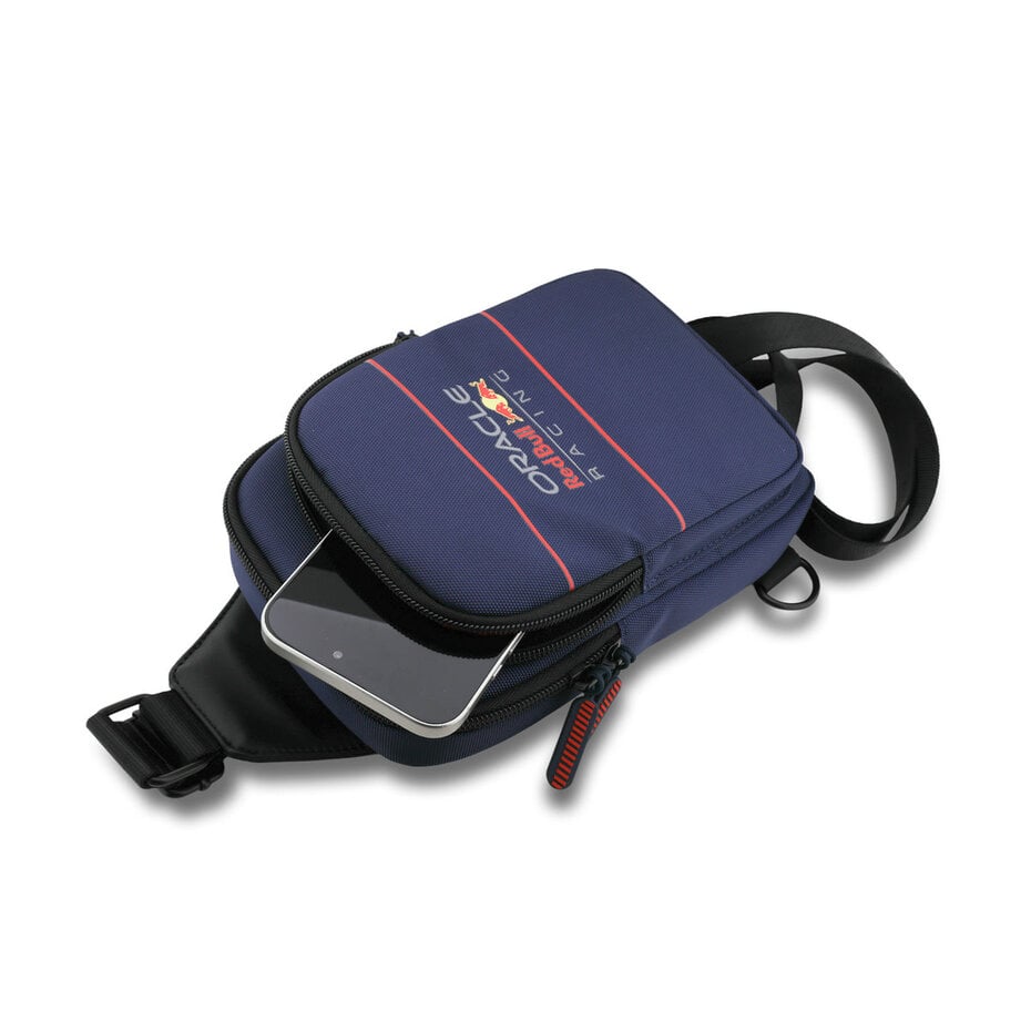 Red Bull RBCPBPVLV Racing Nylon Crossbody Bag - Oversized Logo - Navy