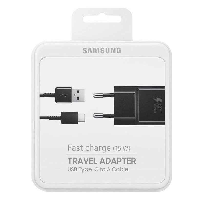 Samsung EP-TA20EBE fast Charger + USB - C to A cable Black Blister