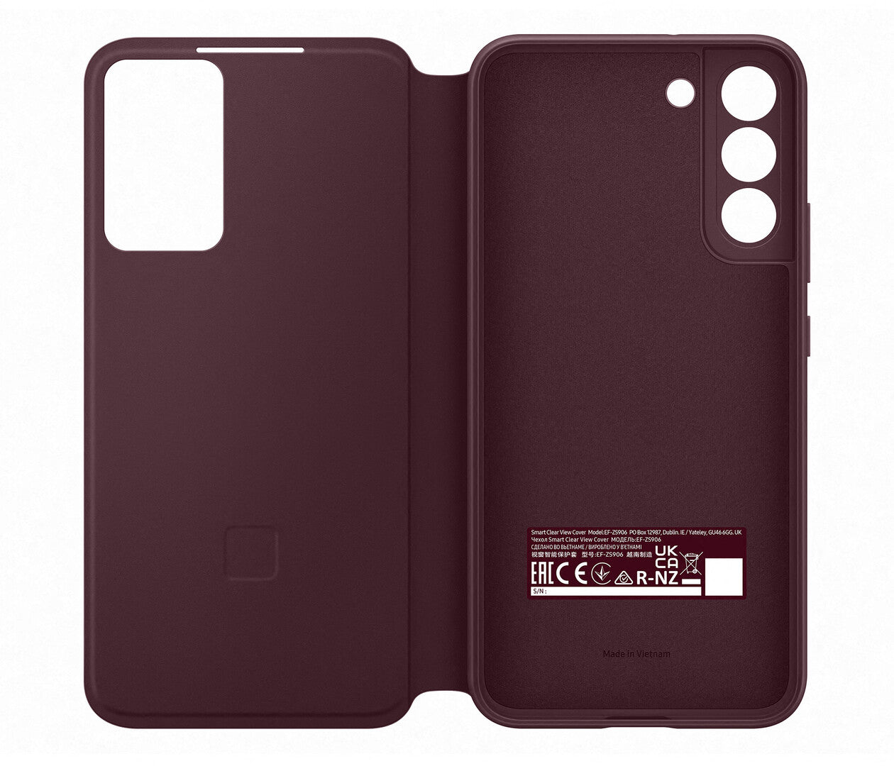 Samsung Smart Clear View Cover Galaxy S22 Plus Burgundy