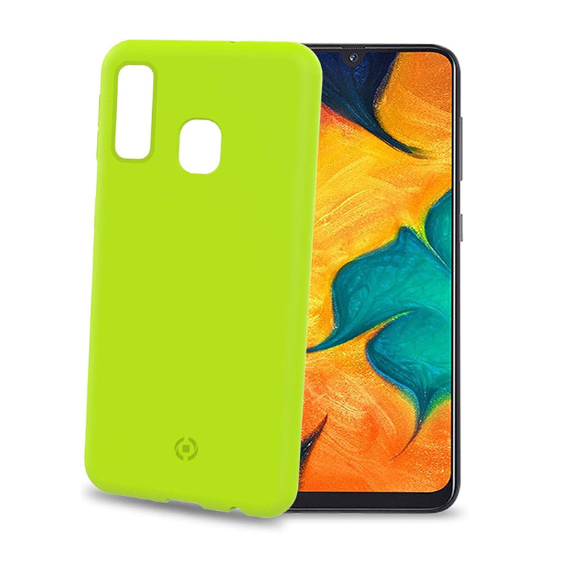 Celly Shock Back case Cover Galaxy A40 Yellow