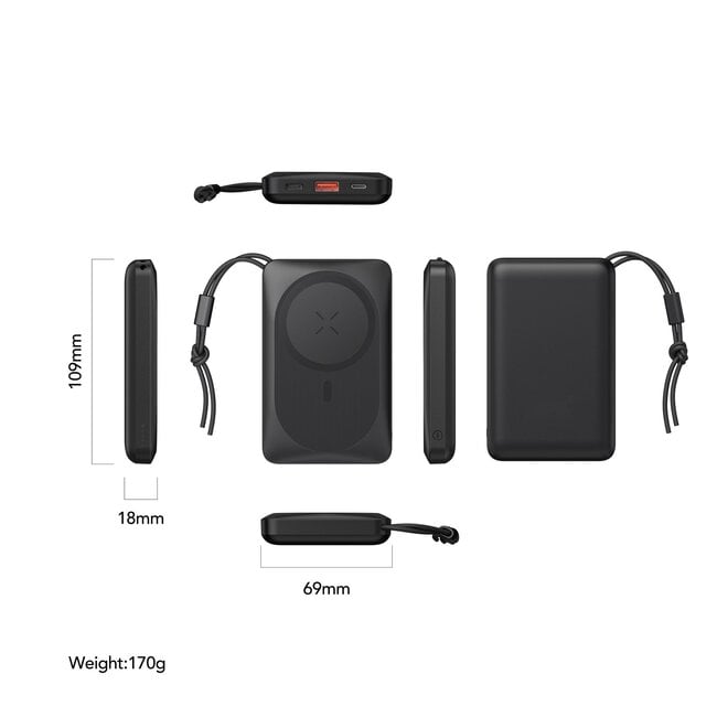 Swissten Magsafe Powerbank (15W) 10.000 mAh Black