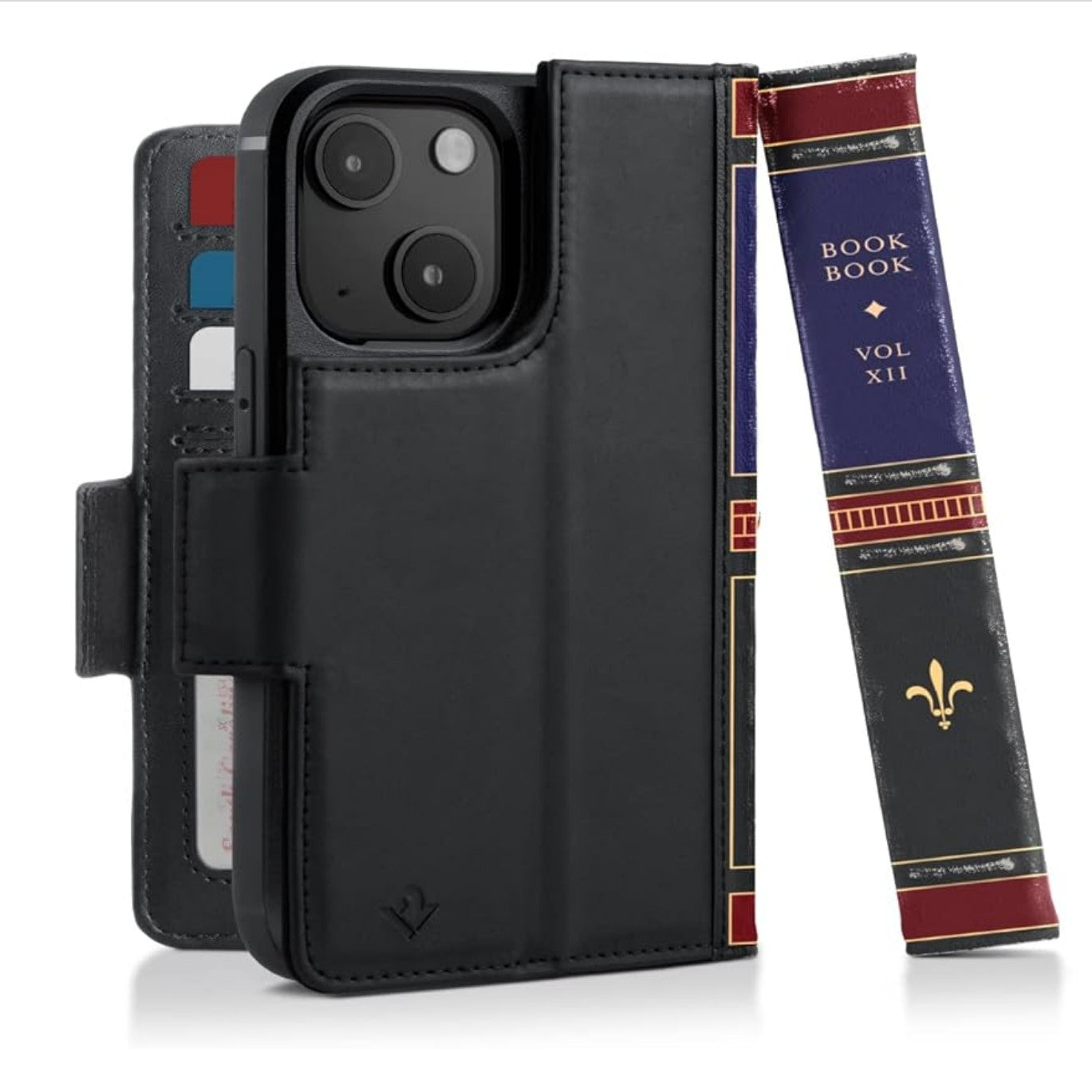 Twelve South BookBook MagSafe, iPhone 15 - 2-in-1 Bookcase Black