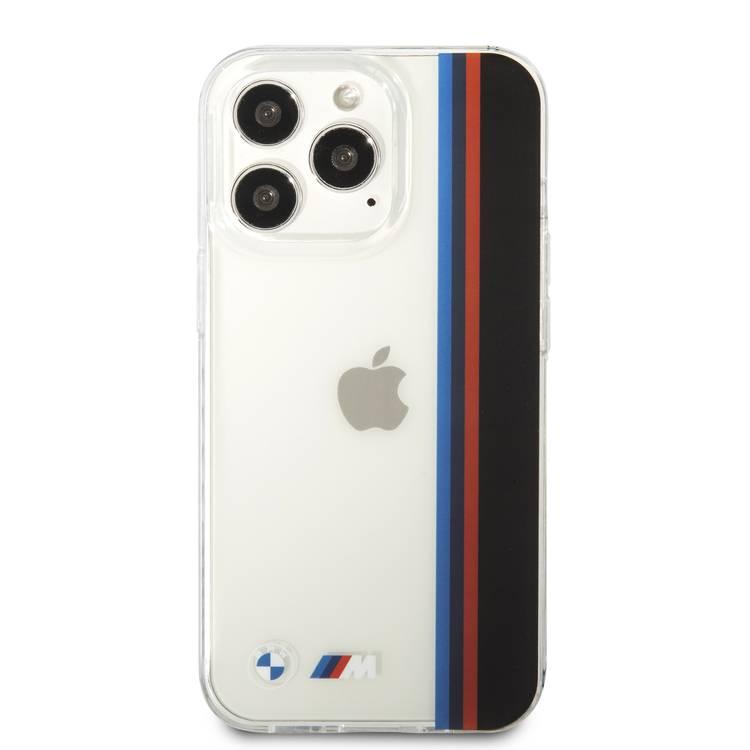 BMW BMHCP13LMHTVK iPhone 13 Pro Hard Case M Collection PC/TPU Hard Case Vertical Tricolor Lines & Black Stripe