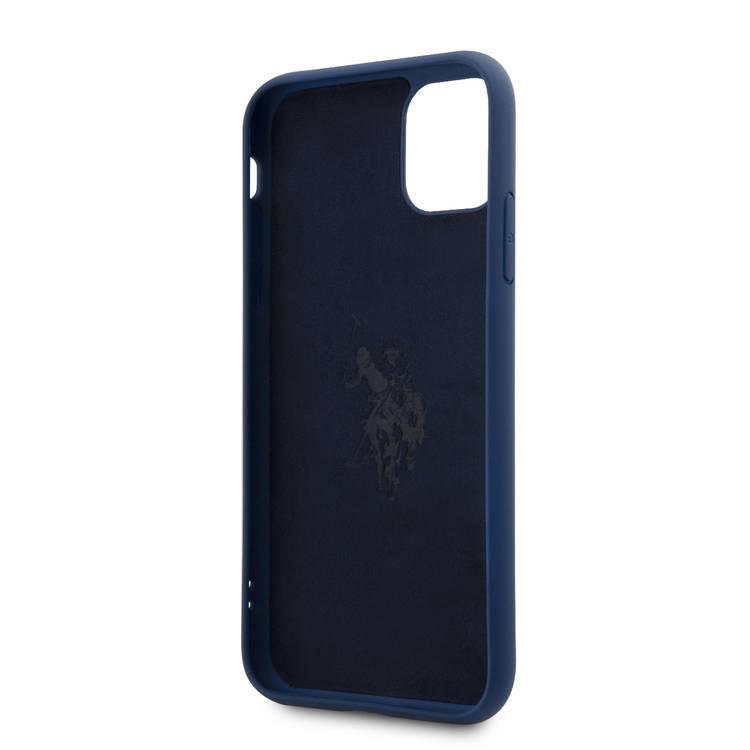 US Polo Assn USHCN58SLNVV2 ilicone Effect Case Vertical Logo Case for iPhone 11 Pro Blue