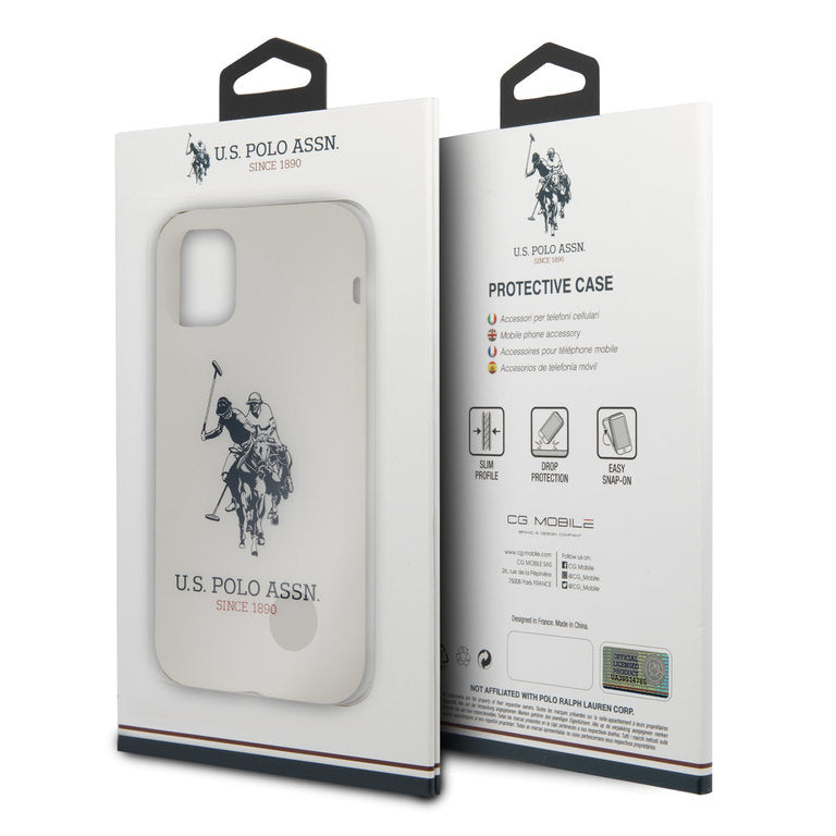 US Polo Assn USHCN58SLTRHRE Case with Big Horse Logo for iPhone 11 pro