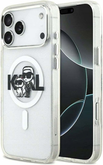 KARL KLHMP17XHGKCGKBT HardCase MagSafe IML Glitter K&C SKETCH Logo Transparent iPhone 17 Pro Max