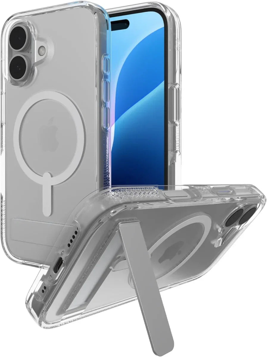 ZAGG Crystal Palace Snap witht Kickstand Case for iPhone 16 transparant