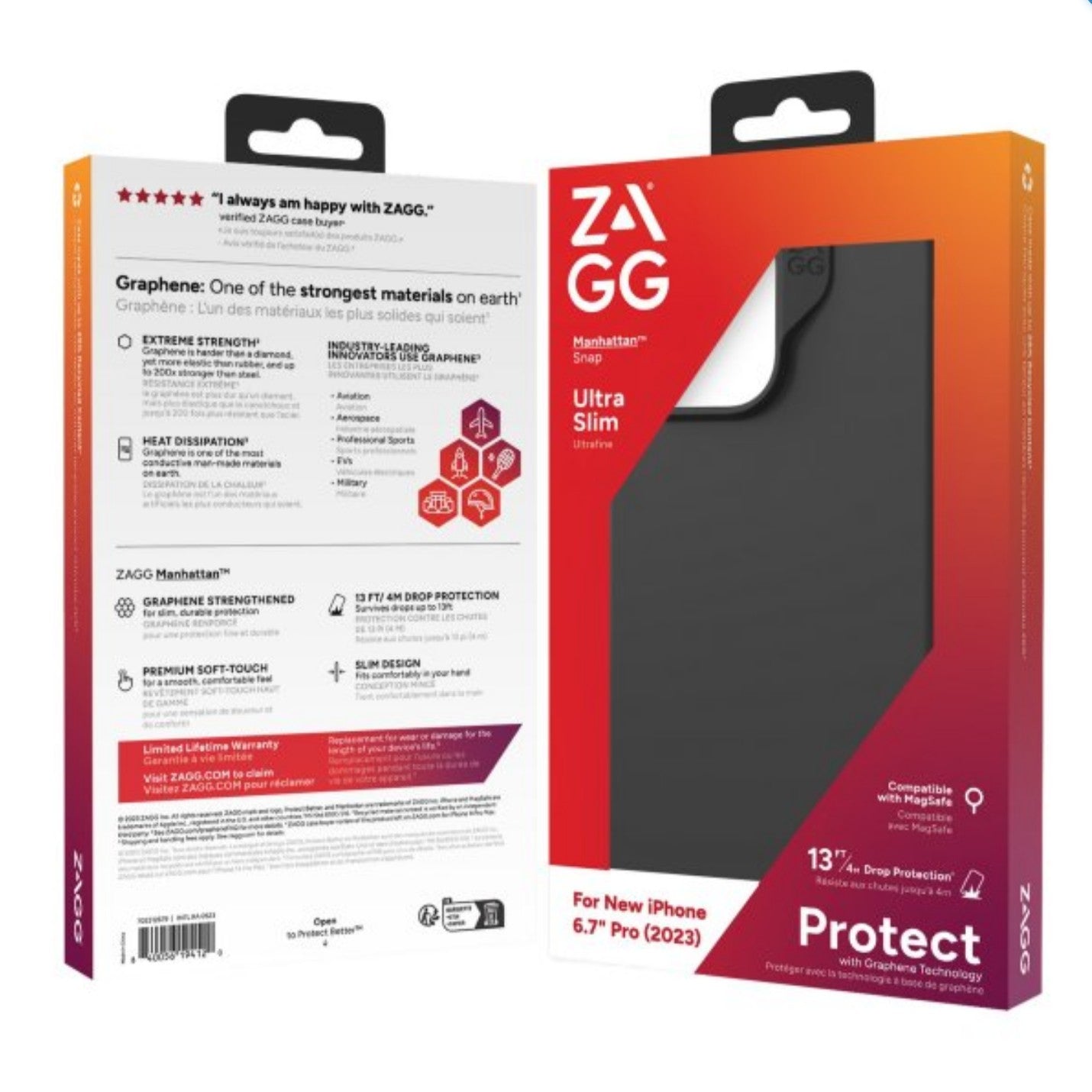 ZAGG Graphene Manhattan Snap Case for iPhone 15 Pro Max Black